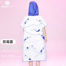 AquaPlay quick-drying towel bathrobe women diving cloak swimming bath towel seaside can wear beach towel adult