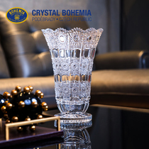 Czech BOHEMIA original imported crystal glass vase living room ornaments European style ornaments with bottom flower arrangement