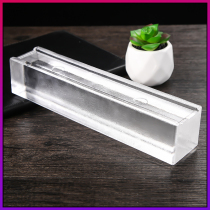 Pickling non-porous long strip Jade sand frosting glass brick transparent square glass crystal brick transparent sandblasting