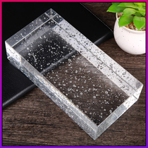 Fine grinding bubble brick glass brick transparent square glass partition wall Crystal brick bar light transmission curtain wall landscape wall