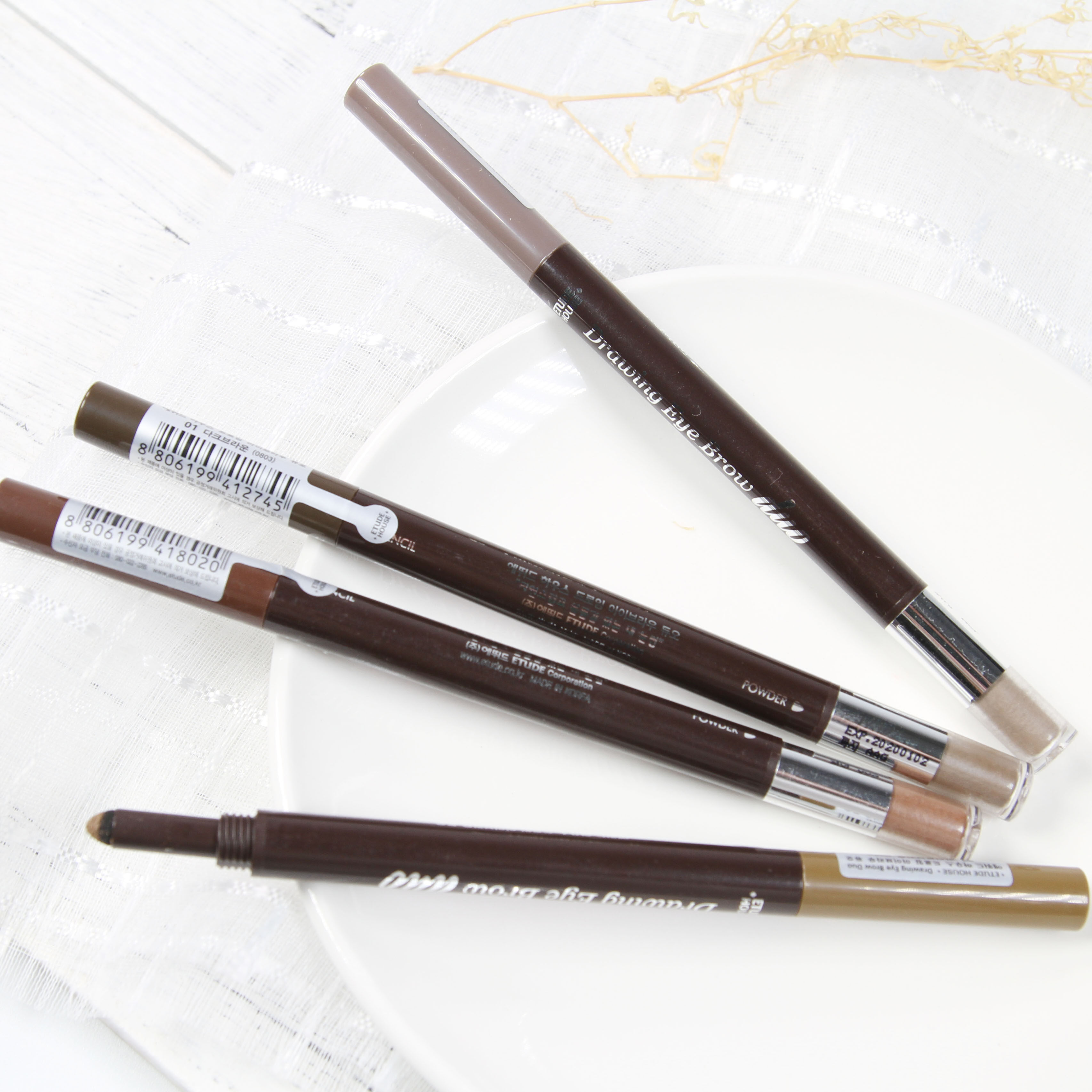 韩国爱丽小屋 自动双头眉笔眉粉防水防汗画眉一字眉