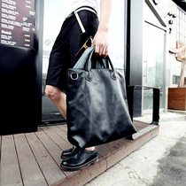 2022 new 100 hitch black casual fashion handbag Satchel Satchel Boomer bag student bag Han version of the mens bag