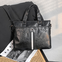Light Business Mens briefcase horizontal Hand bag leisure business papers computer bag shoulder bag cross bag 2021