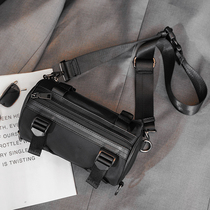 Personality trendy mens cylinder shoulder bag fashion new small backpack couple street diagonal bag mobile phone bag 2023 new