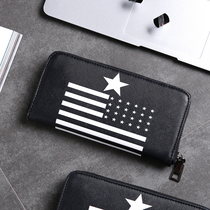 Wallet Fashion Contrast Color Leather Wallet Casual Large Capacity Medium Long Men and Women Wallet Mobile Bag Multi Card Wallet