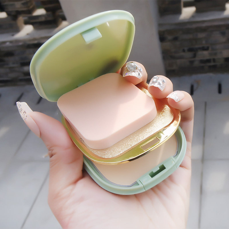 美人鱼清爽美肤粉饼10g 自然遮瑕定妆控油清爽不油腻国货化妆品