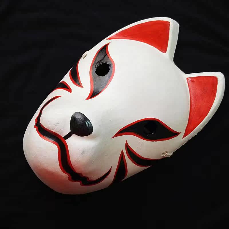 火影忍者 卡卡西 暗部 cosplay道具日式和风狐狸全脸塑料石膏面具