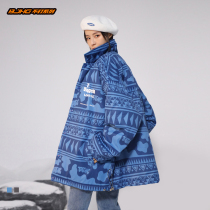 BJHG homemade no nail series winter Navajo ethnic style plaid cotton jacket men and women loose couples cotton suit