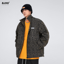 Autumn retro BAO WEN full printed collar jacket mens trend European and American street hip-hop HIPHOP handsome loose jacket