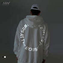 Autumn 2021 new personality reflective hooded clothes men tide European and American Street OVERSIZE loose coat coat