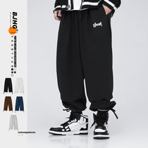 BJHG homemade autumn new casual pants mens Tide brand simple wild loose Sports straight tube pants Special