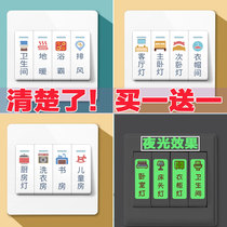 Luminous switch sticker logo sticker socket meter box panel sticker creative transparent label sticker self-adhesive wall sticker home