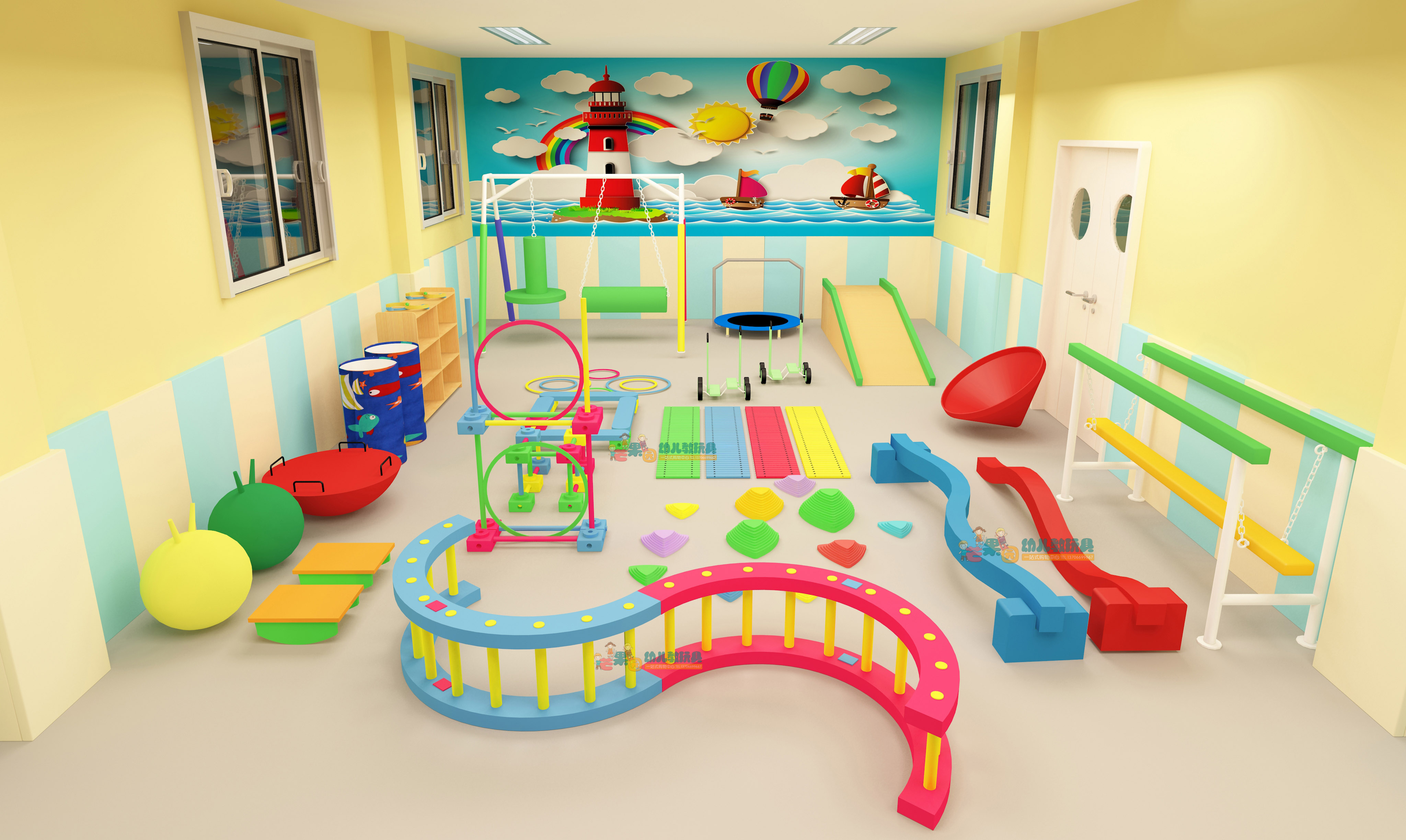 感统训练器材 万象组合114件早教体能训练跨栏 新太阳组合运动包