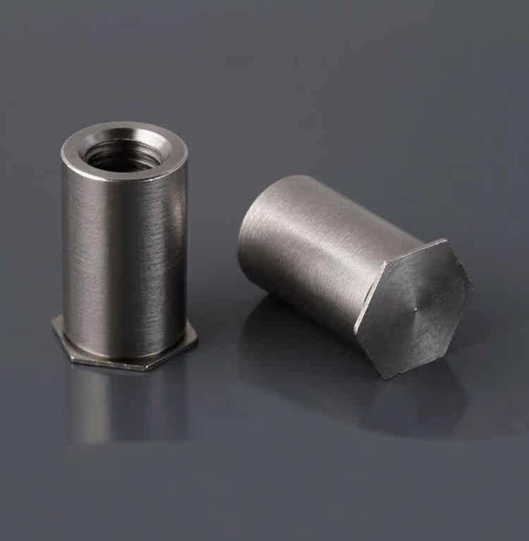 供应不锈钢压铆螺母柱螺柱bsos-3.5m4-6/8/10/12/18/20/25底孔7.