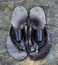 Domestic spot New York Jutta Neumann niche all handmade leather slippers sandals Flip-flops