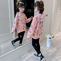 Tidal Girls thin clothing port Wind medium The new Internet Red Ocean Korean version of the Korean version of the jacket Child loose even hoodie