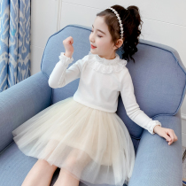 Girls long-sleeved T-shirt Western autumn 2021 New Korean version of spring and autumn cotton coat children little girl base shirt