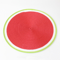 Plastic PP material meal mat moisture-proof mat Europe and America popular heat insulation watermelon style mat decorative mat fruit plate basket mat