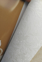 Modern Garden Embossed Wallpaper Plain Dark Rice White Lace Flower Wallpaper Hotel Room Wallpaper Full Shop