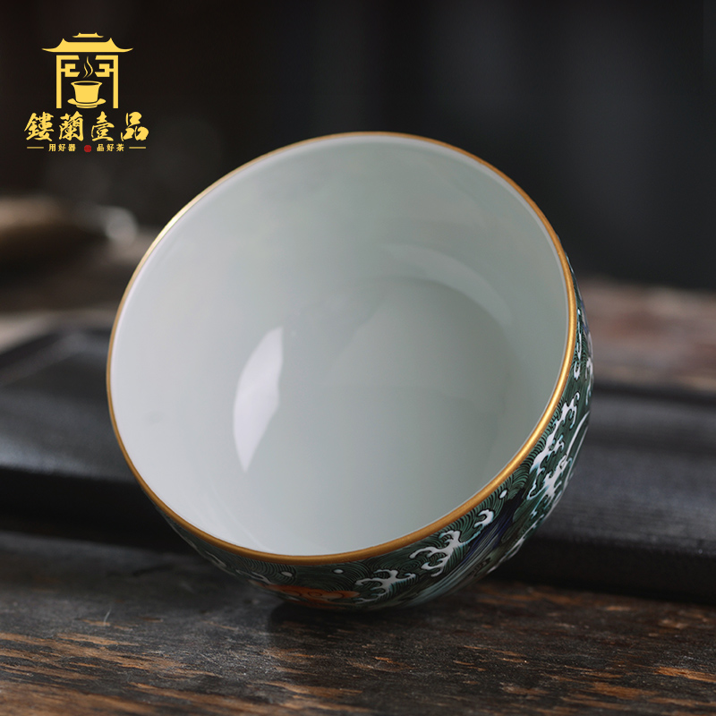 All hand - made ancient dragon turtle master of jingdezhen ceramics kung fu tea tea cup large household single cup bowl