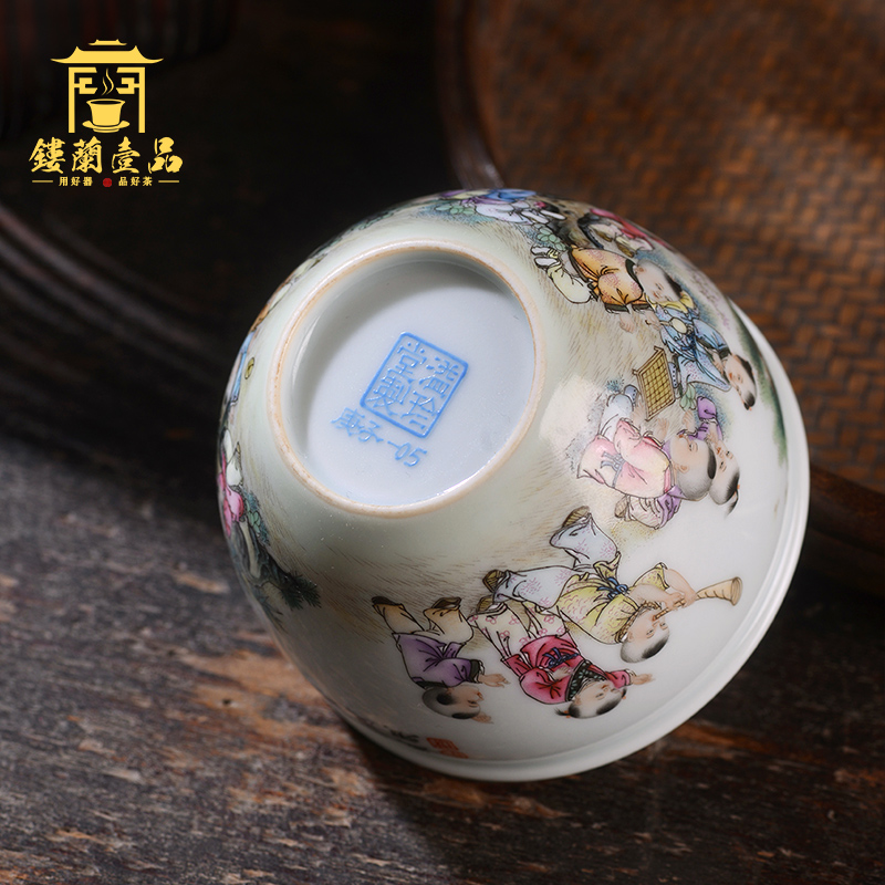 Jane don spill pastel lad master cup of jingdezhen ceramic hand - made all single CPU kung fu tea set personal tea cup
