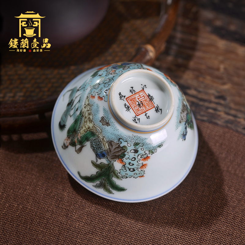 Jingdezhen ceramic masters cup kung fu tea set the total manual ancient color an alchemist hand - made single CPU personal cup sample tea cup