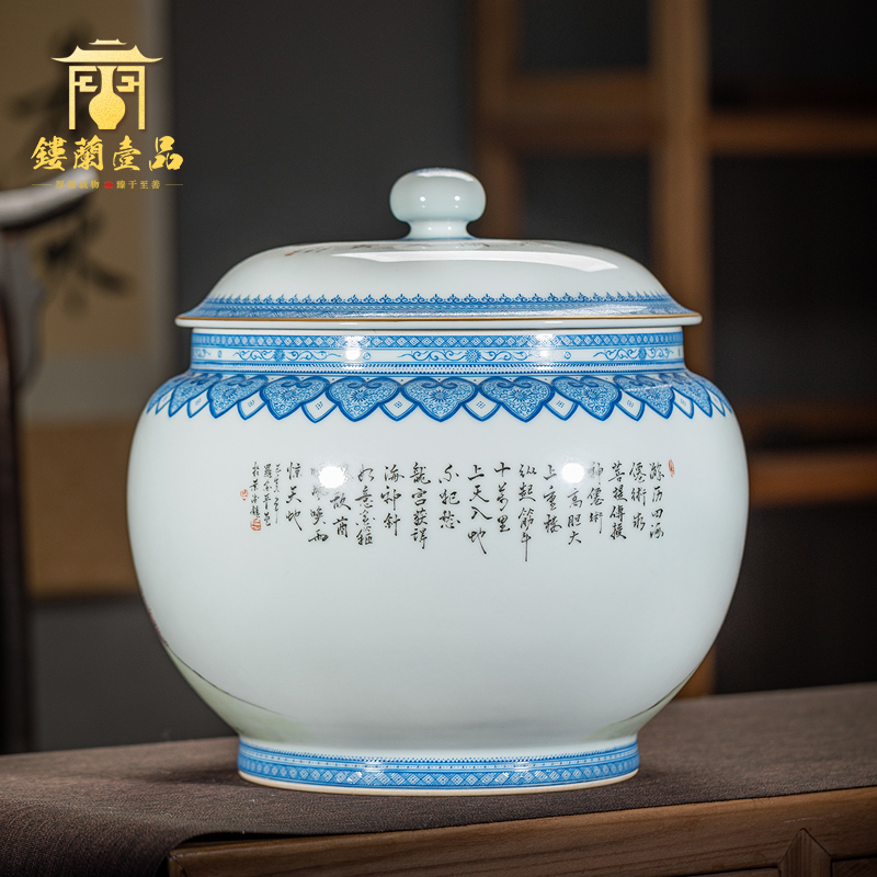 Jingdezhen ceramics all hand big heaven tea pot Chinese style household adornment handicraft furnishing articles