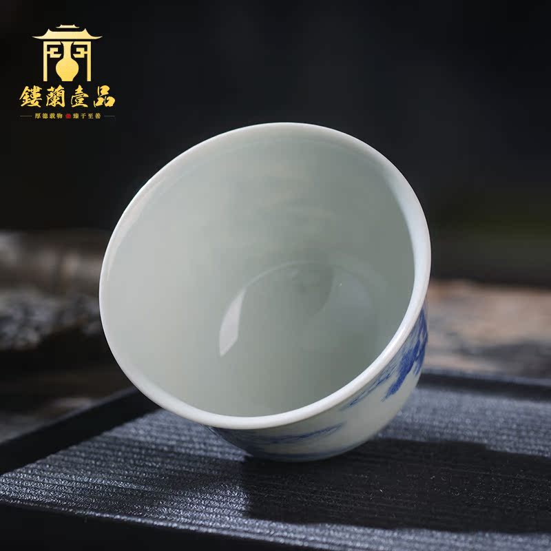 Jingdezhen ceramic all hand - made porcelain of Haitian group of crane master cup tea cup kung fu tea set single cup sample tea cup