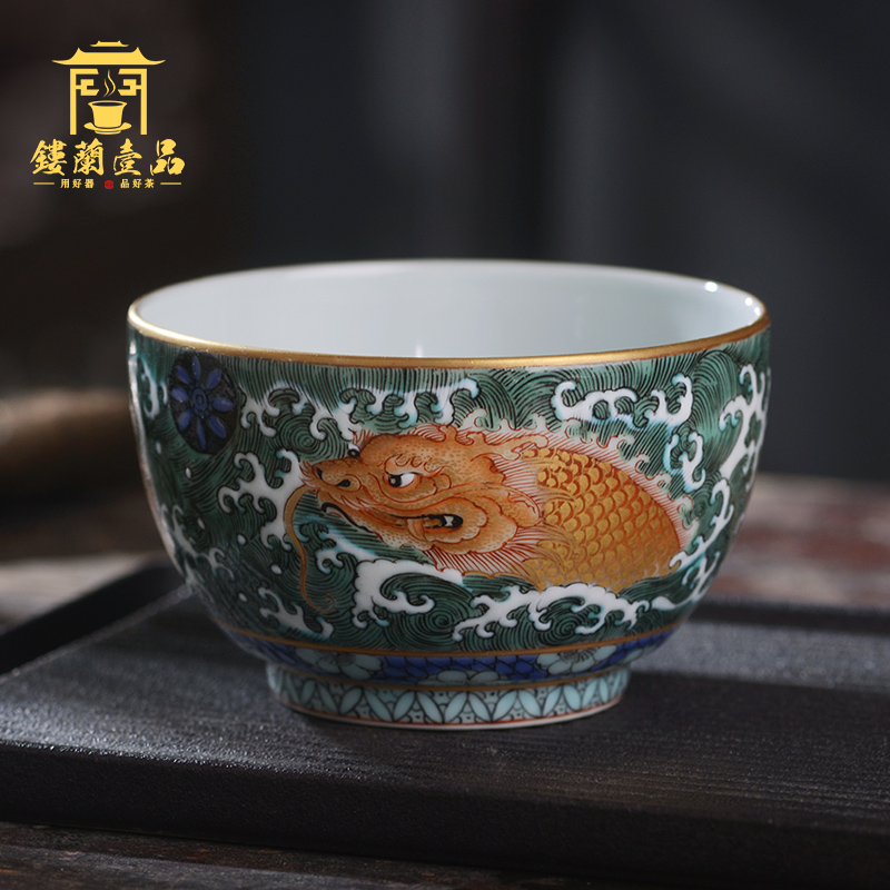 All hand - made ancient dragon turtle master of jingdezhen ceramics kung fu tea tea cup large household single cup bowl