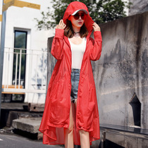 Sunscreen woman with long cash over knee 2018 Summer new Korean version loose sunscreen Casual Windsuit Woman jacket