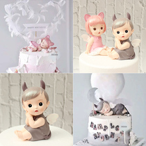 Cake baking decoration ornaments Angel sleeping baby boys and girls sleeping position cake decoration children dessert table arrangement
