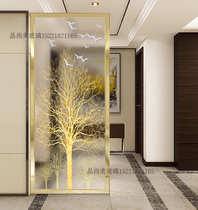 Art Glass Modern Minimalist Screen Partition Living Room Light Transmission Laminated Glued Screen Double-sided starter Genguan Fat Tree
