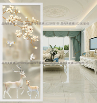 Art Glass Living Room Partition Wall Restaurant Screen Shoe Cabinet Deep Carved into the family Xuanguan TV Background Wall frosted light transmission