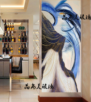 Art Glass Genguan Background Gangway Partition Screen Deep Sculpture 3D Modern Brief European-style Cubic Abstract Steel