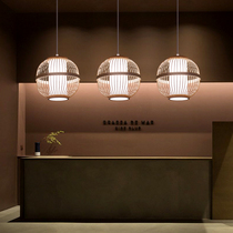 Villa duplex Stair Chandelier High living room Bar Tea Room Zen Dining Room Ball Lantern Japanese Bamboo Lamp Chandelier