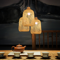 Japanese bamboo chandelier Chinese inn corridor aisle Tatami lamp project custom Zen tea room Restaurant chandelier