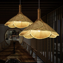 Chinese chandelier Creative lamp Personality lamp Tea room Bed and breakfast bedroom study Zen tea room Retro bamboo chandelier