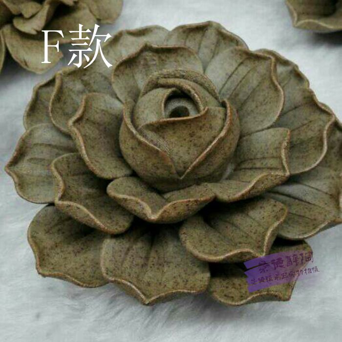 jingdezhen handmade ceramic ware lotus peony rose incense seat incense plate clay large lotus incense burner
