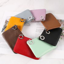 New leather coin wallet simple first layer cowhide men multifunctional small ultra-thin key coin identification bag