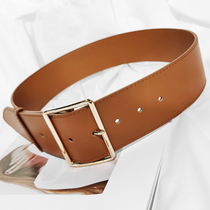 Suit Belt Lady Genuine Leather Briefs 100 hitch Decorative Coat dress Dress Skirt Collection Waist Wide Waist Seal Outside of the Waistcoat Waist