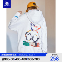 Lilbetter Bear Sweater Tide ins Hong Kong Style Couple Top Guochao Round Neck Oil Painting Print Comic Jacket