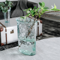 Bai Fei Jia decorated Spain imported glass vase transparent household living room Pandora modern flower arrangement light luxury ornaments