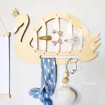 ins Nordic Swan jewelry hairclip photo storage hanging decoration childrens room decoration wall decoration childrens photography
