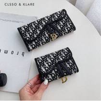 2021 new small wallet womens short small ultra-thin folding card bag coin purse tide retro niche design wallet