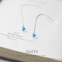 Blue Sea hands for original 925 pure silver drops Imports of glazed earrings Earrings earrings multipurpose multicolored