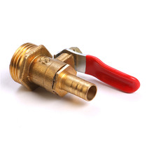 Hot air connector accessories Mini small valve explosion-style screw buckle turn tube ball valve Full copper red handle small valve