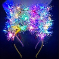 Annual meeting Xie Xie Gala Luminous Gold Silk Cat Ears Head Stirrup Netting Red Hair Accessories Golden Silk Hair Bright Cat Ears Headwear Luminary