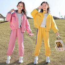 Net red girls autumn suit 2022 new nine childrens clothing foreign style girls fashionable middle and big children spring and autumn clothes