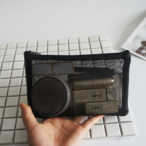 Cosmetic bag small travel portable cosmetic brush bag eyebrow pencil eye shadow air cushion lipstick makeup bag storage bag