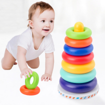 Stacking music childrens educational toys Rainbow tower ferrule 0-1-2 years old baby baby early education music tumbler 3